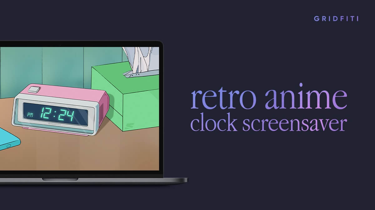 Retro Anime Clock Screensaver