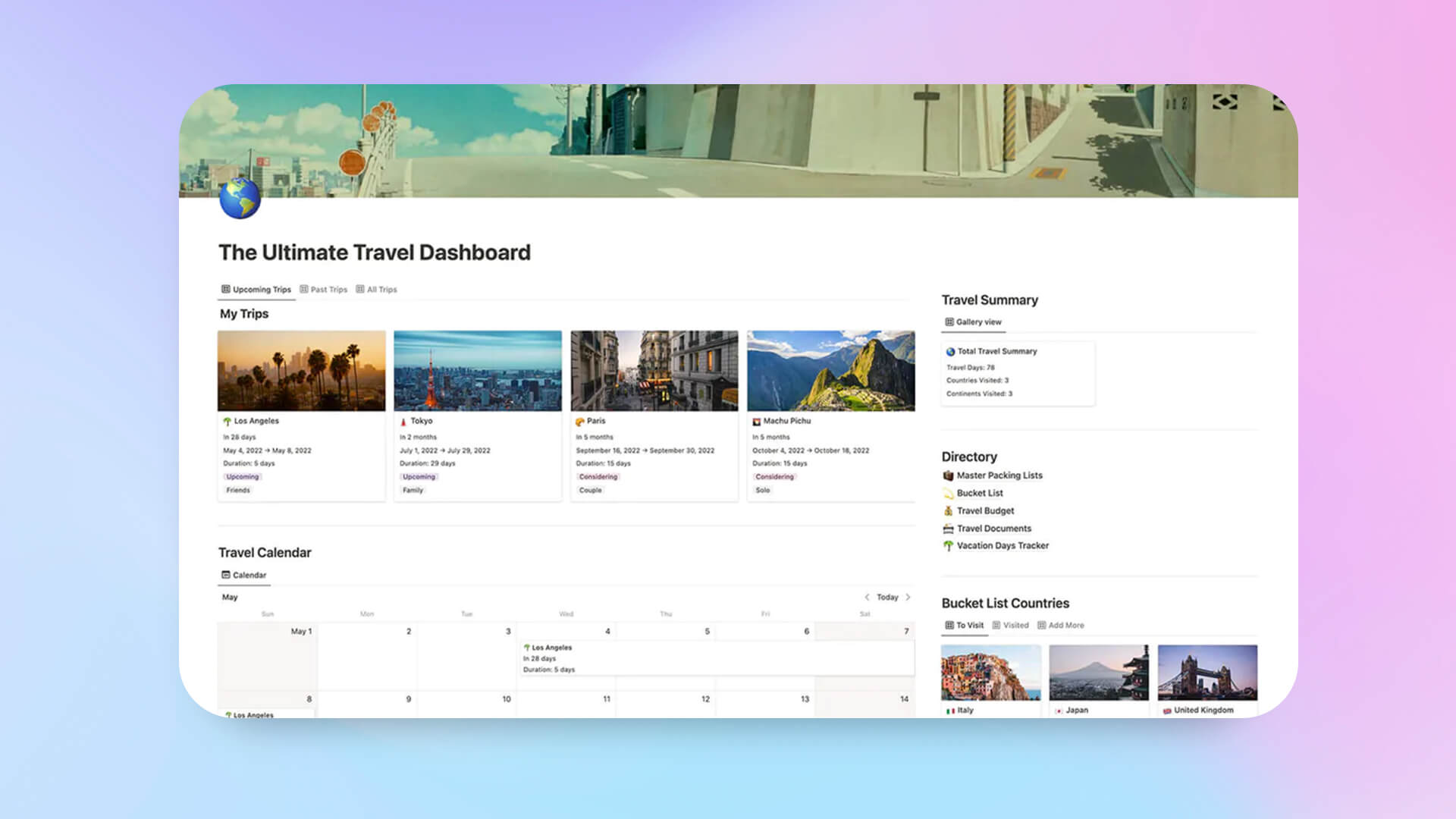 notion template dashboard