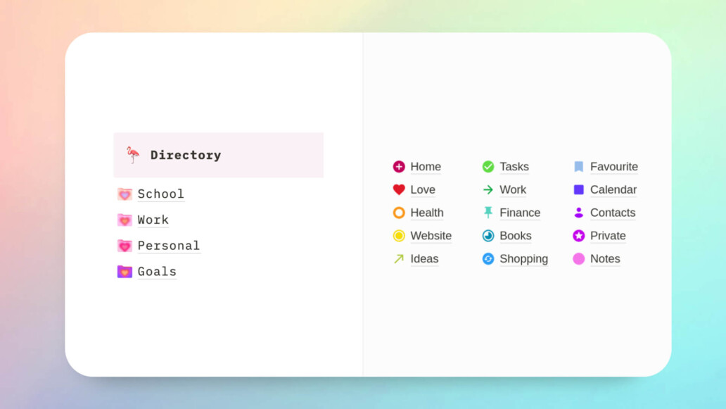 Cute Aesthetic Notion Icons