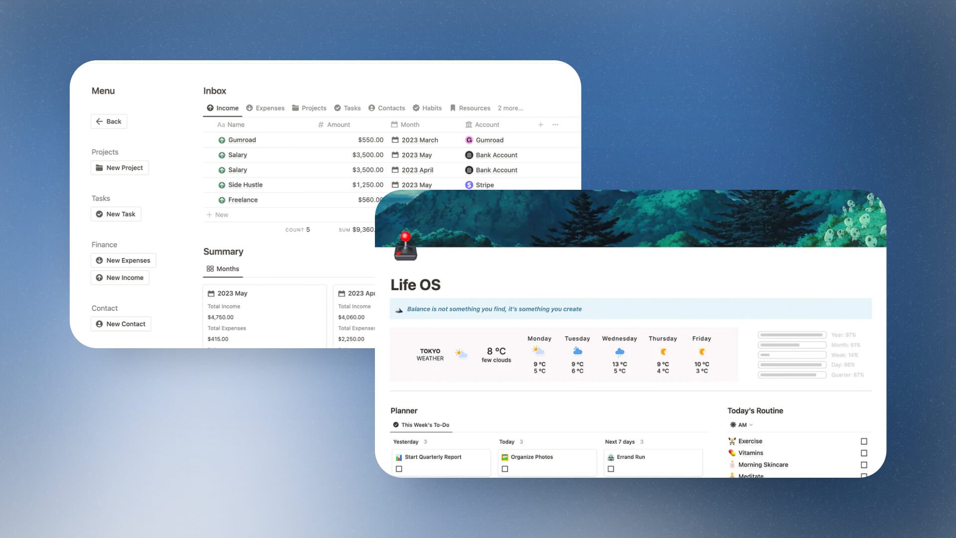 2024 Minimal Life Planner - NotionPlates