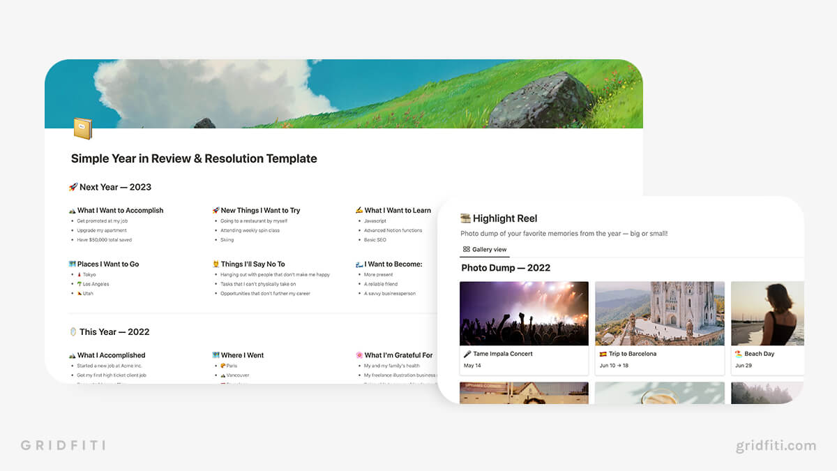 14 Notion New Year's Resolution & Year in Review Templates [2024]