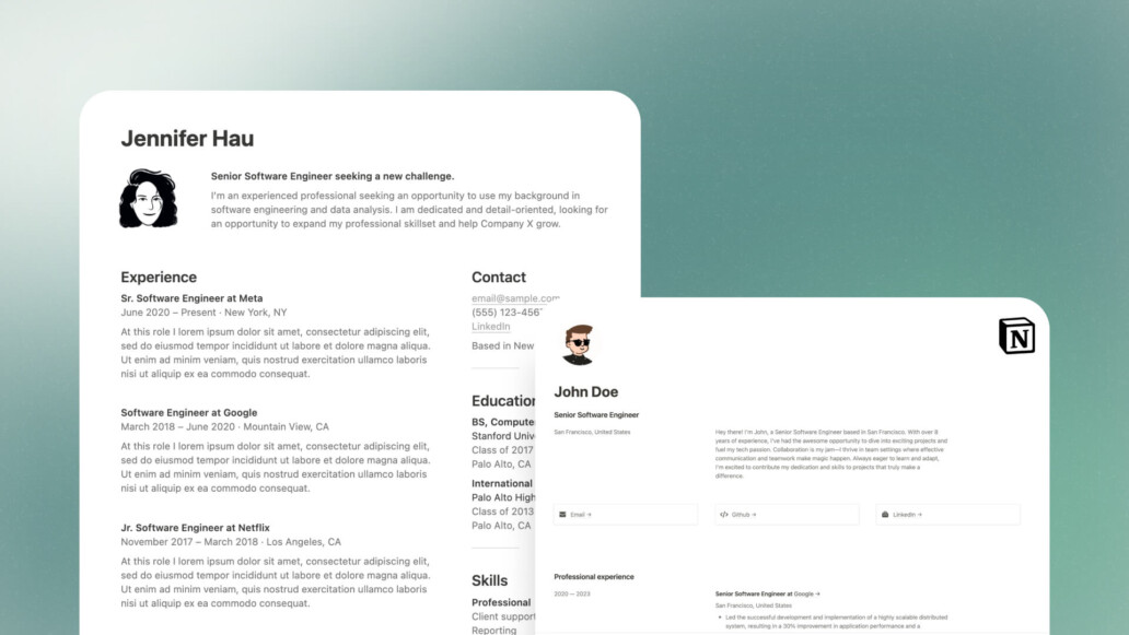 Best Notion Resume Templates & Digital CV