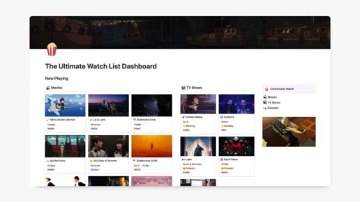 best notion movie list templates