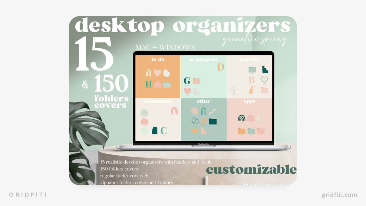 Pastel Desktop Organizer Wallpaper