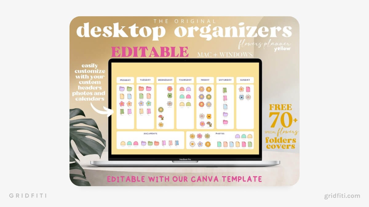 Y2K Aesthetic Desktop Organizer Wallpapers