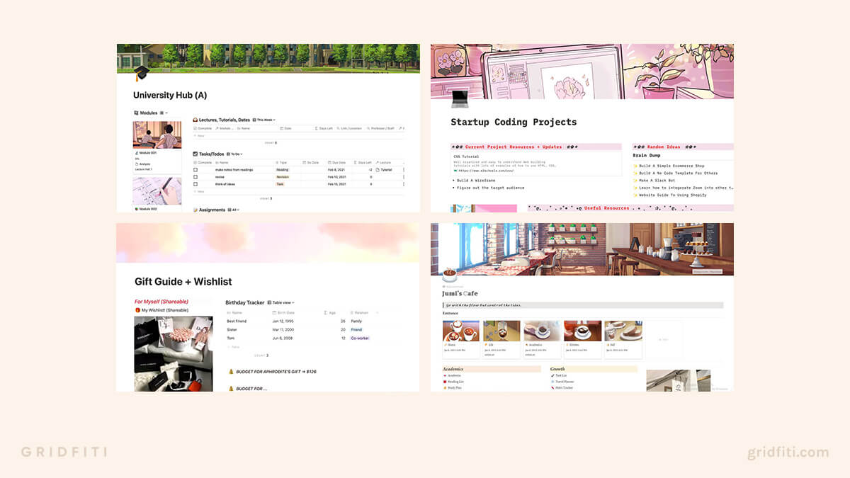 Cute Notion Layout Templates