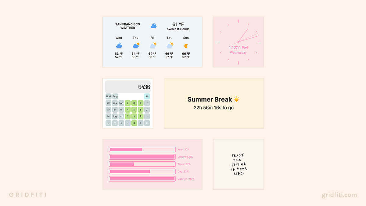 notion weather widget aesthetic