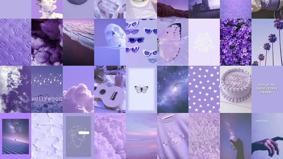 Purple Aesthetic Photo Collage Kit