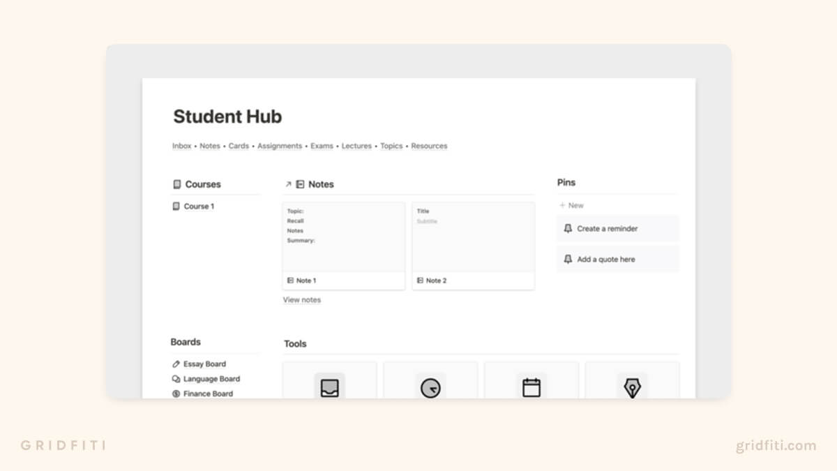 notion templates for students