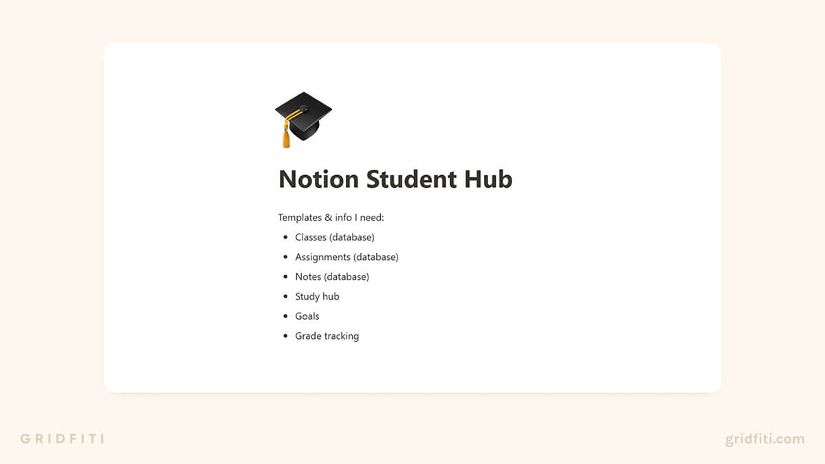 Aesthetic Notion Student Dashboard