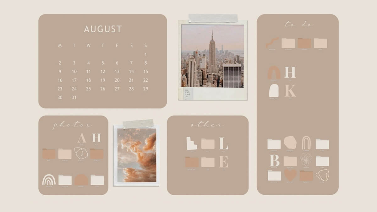 Desktop Organizer Wallpaper - Neutral Kit : Share Your Brilliance