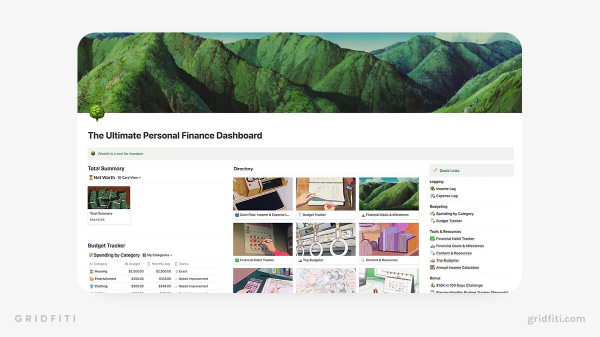 Notion Finance Dashboards