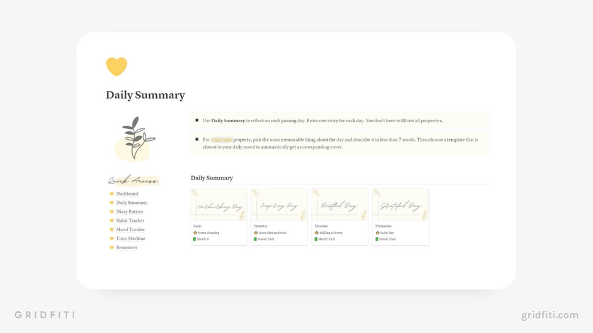 Daily Reflections, Weekly Reflection Journal, Monthly Review