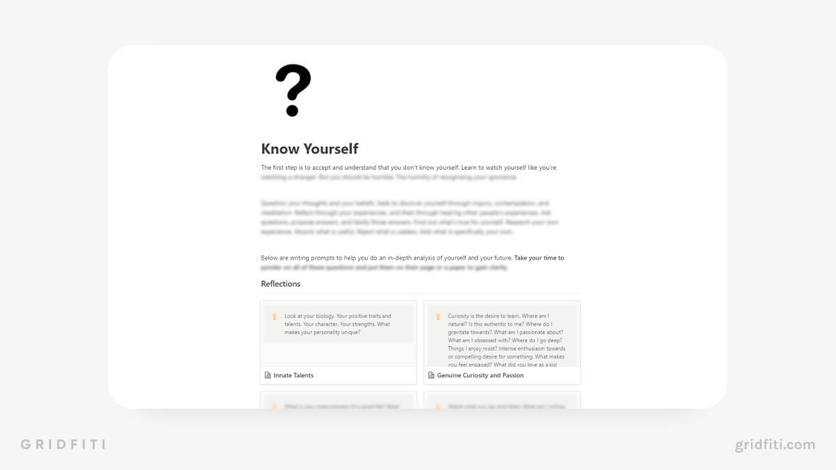 Notion Self-Reflection Journal Templates