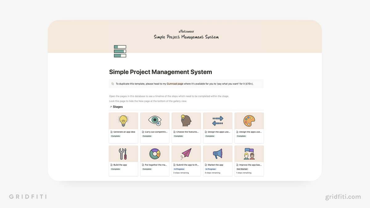 Simple Project Management Template