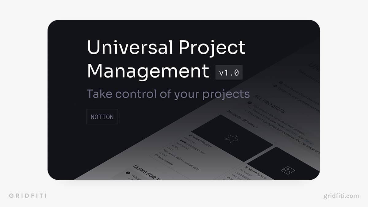 Project Management Template for Notion