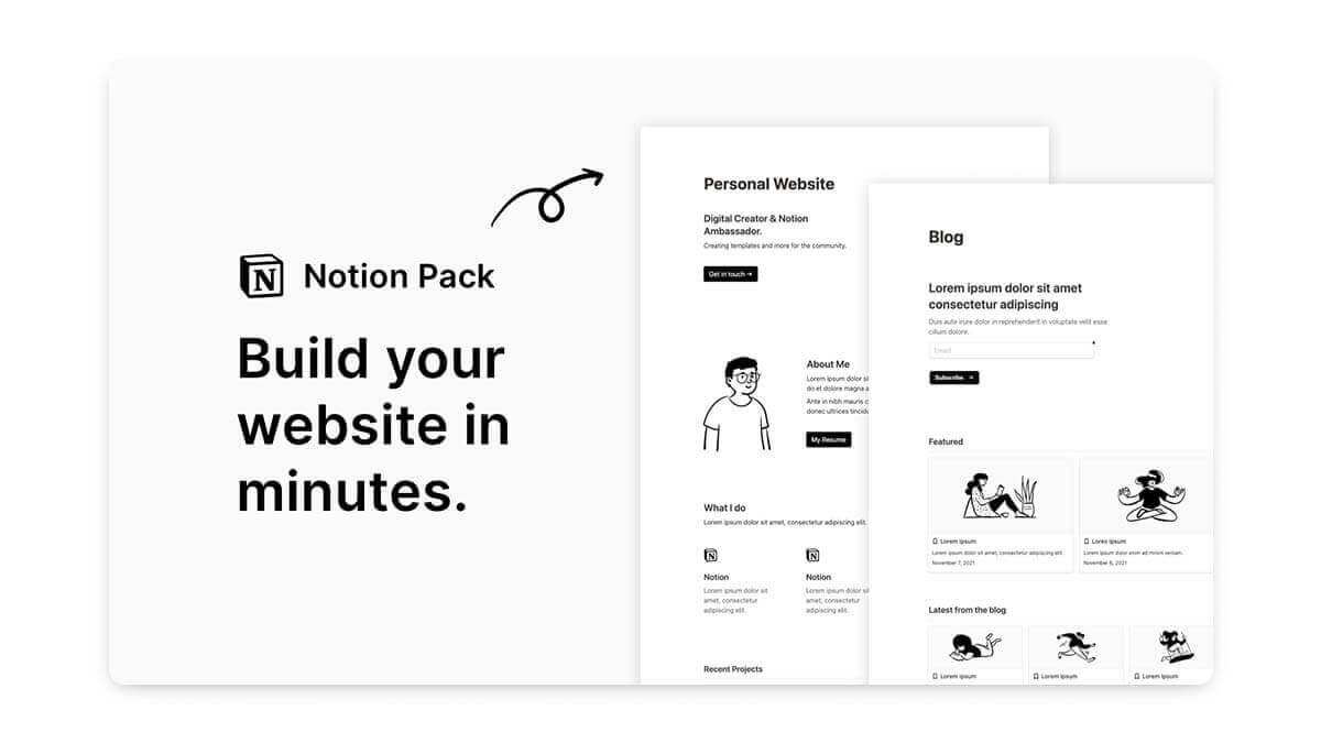 Basic Notion Website Template Pack