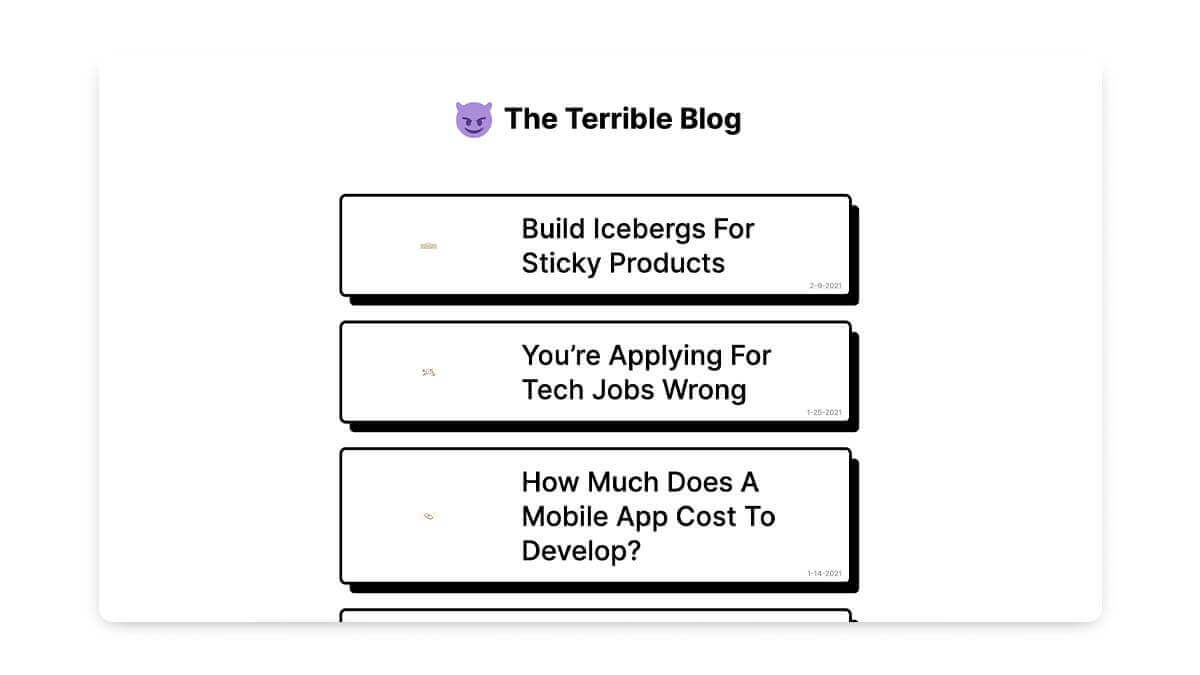 Notion Blogging Website Example