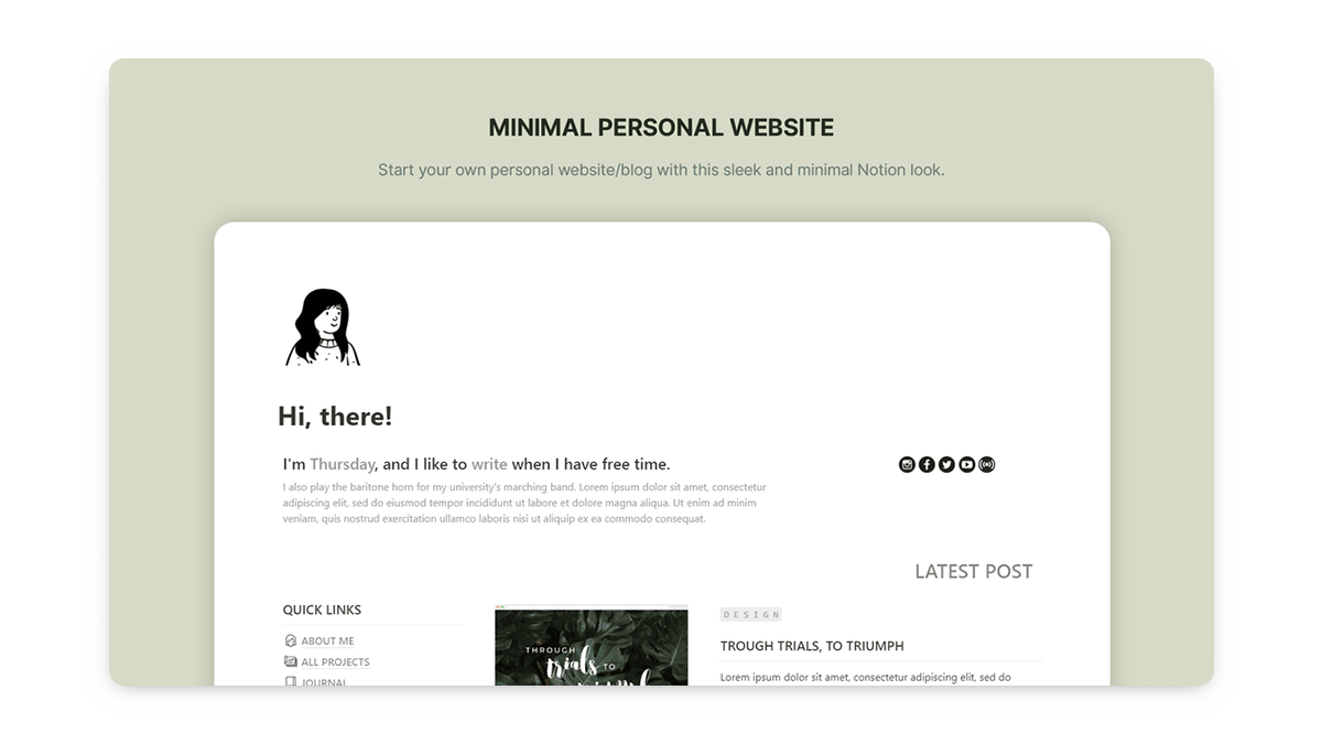 Minimal Notion Website Template