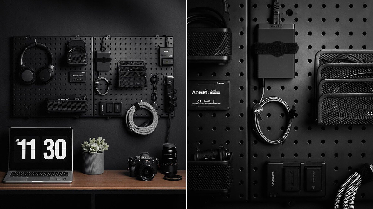 Tech Pegboard Charging Station