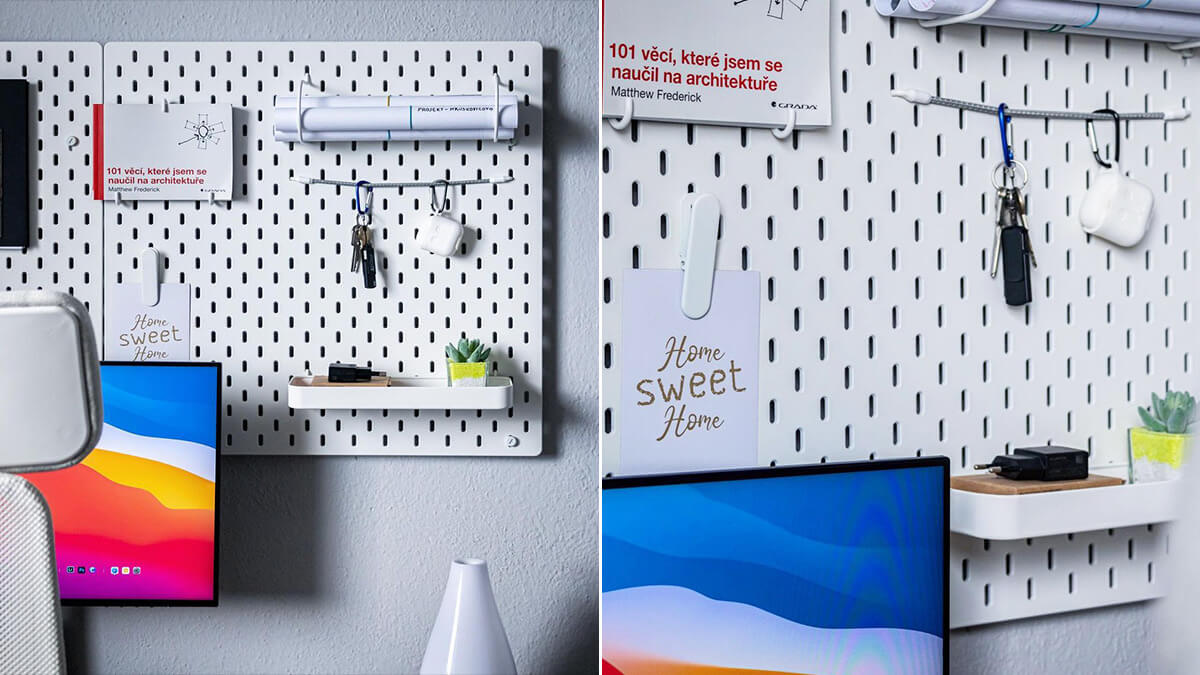 Minimal Pegboard Desk Wall