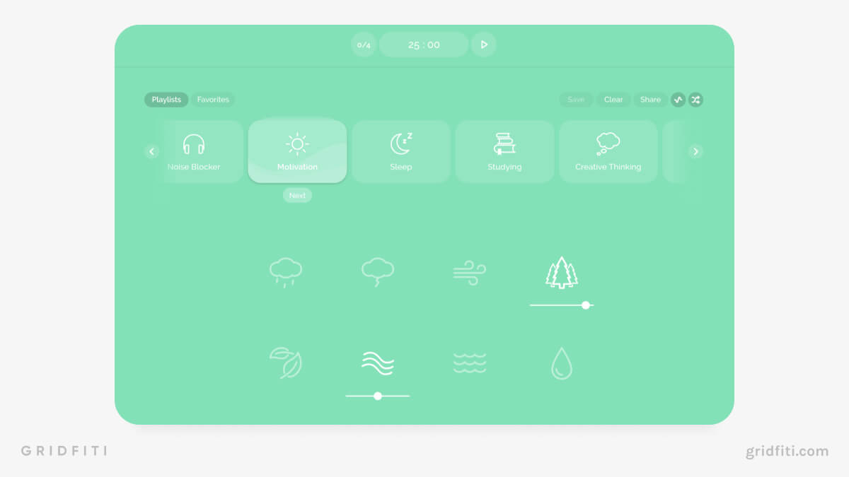 Noisli – Relaxing Background Noise