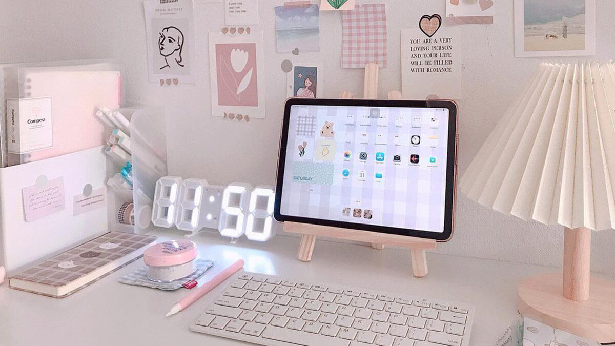 Soft Aesthetic iPad Setup