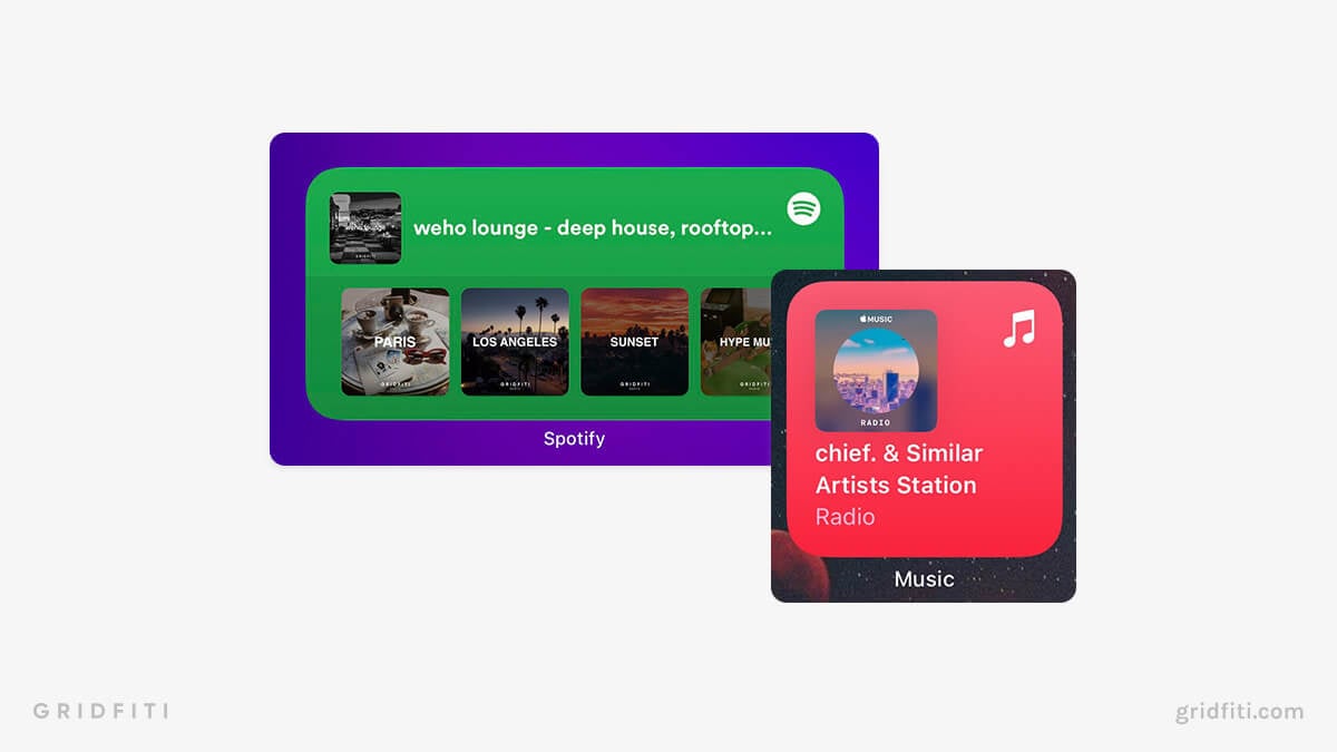 iPad Music Player Widgets