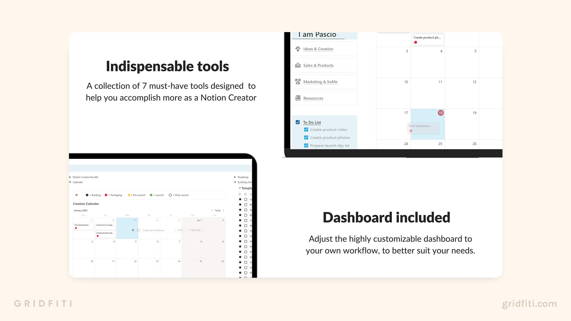 Notion Creator Course Dashboard Template