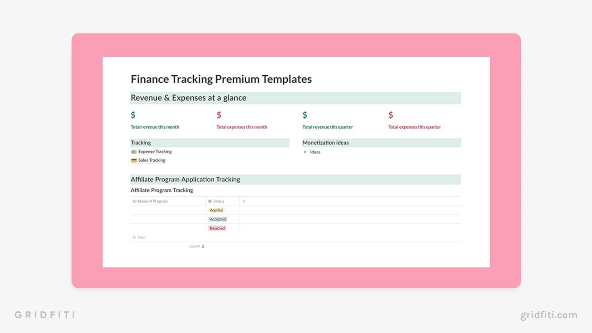 notion finance template