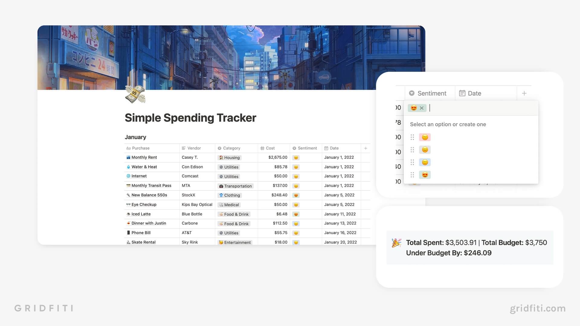 Notion Spending Tracker Template Free