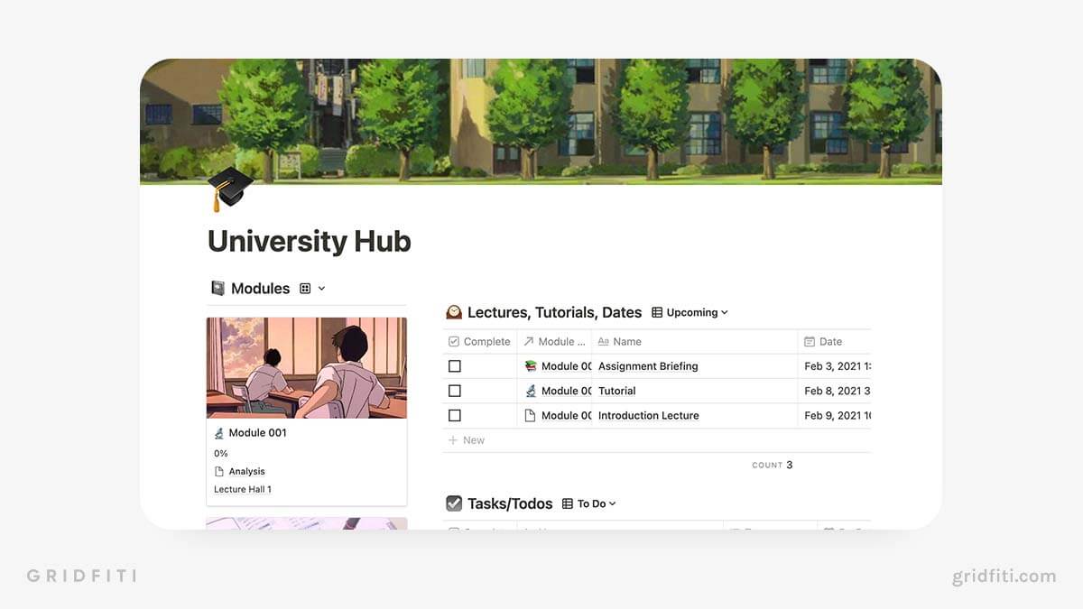 Aesthetic University Student Productivity Hub