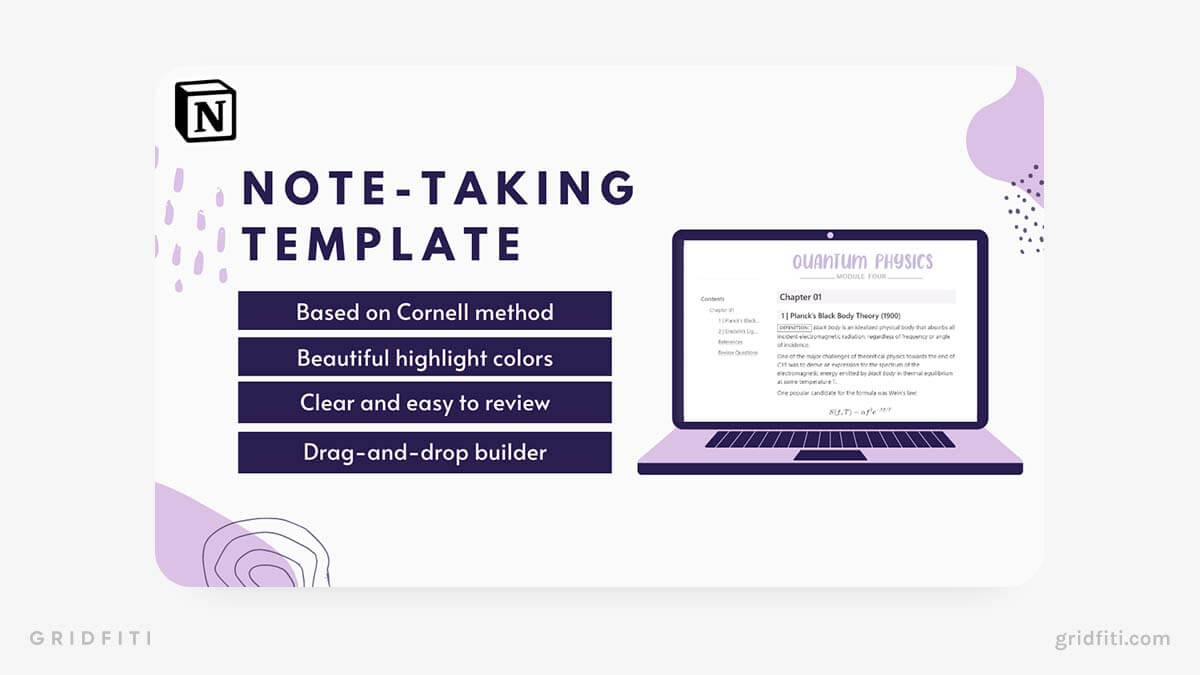 Notion Note Taking Template Aesthetic prntbl concejomunicipaldechinu