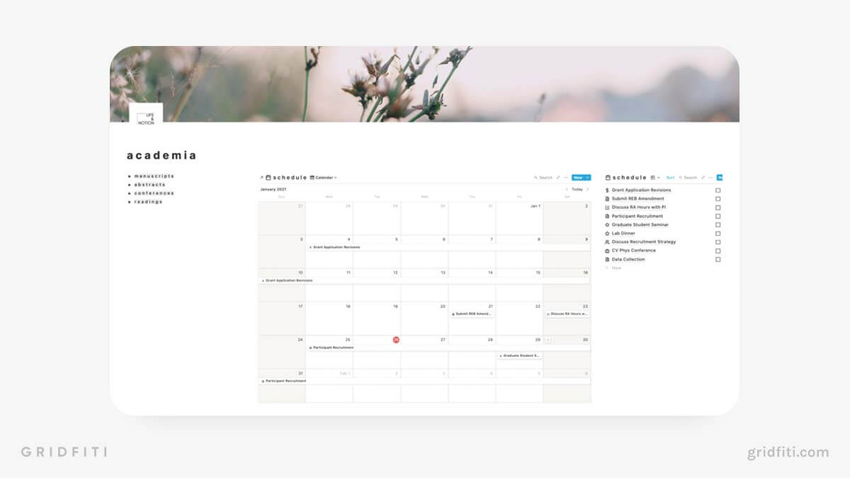 Notion School Organizer Template