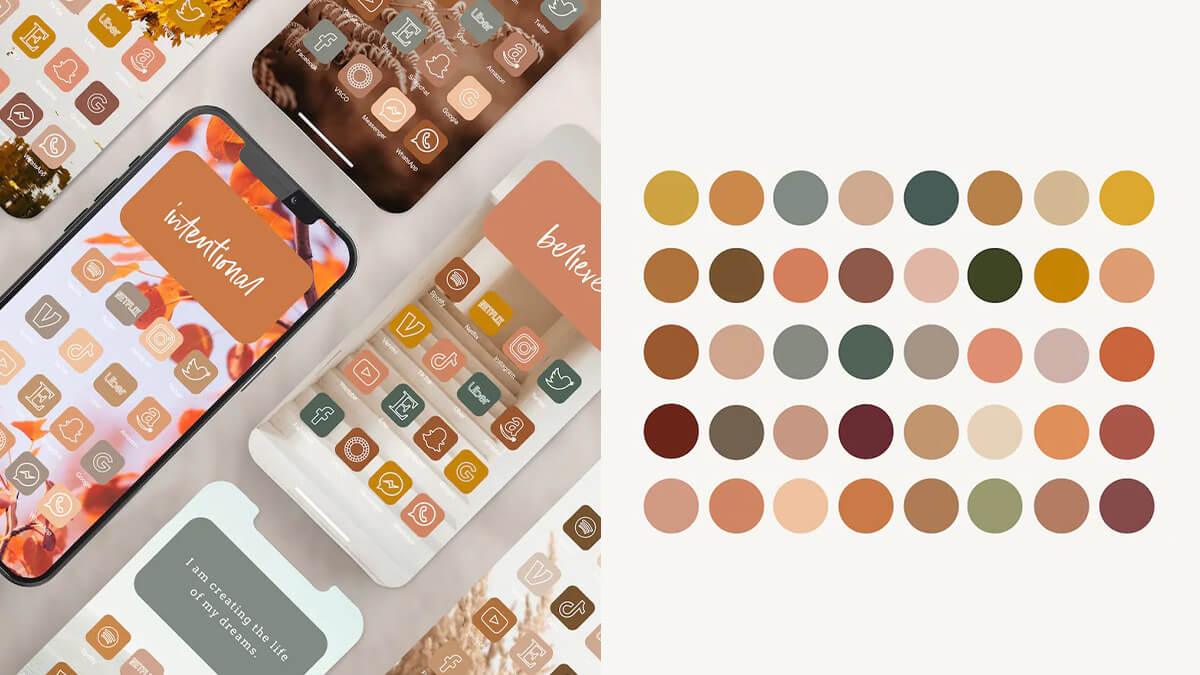 Colorful Fall App Icons