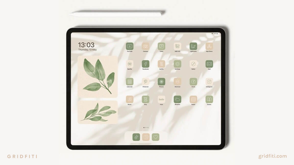 Aesthetic Ipad Home Screen Ideas Layouts Ios 16   Gridfiti Blog IPadHomeScreenIdeas EarthTones 