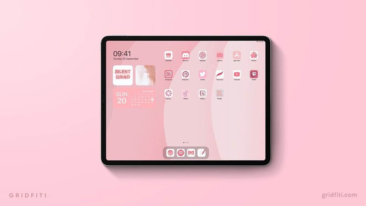 Aesthetic Pink iPad Home Screen