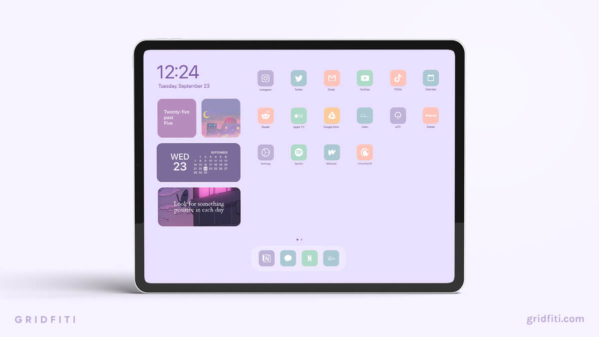 Aesthetic iPad Home Screen Ideas & Layouts (iOS 17)