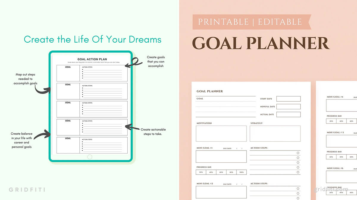 GoodNotes Goal-Setting Planner Templates