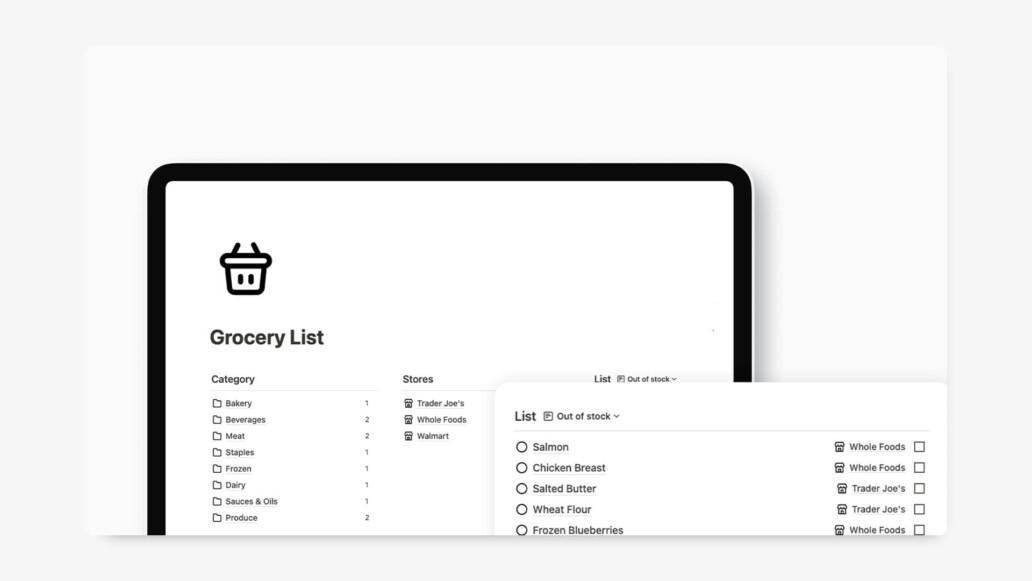 Best Notion Grocery List Templates