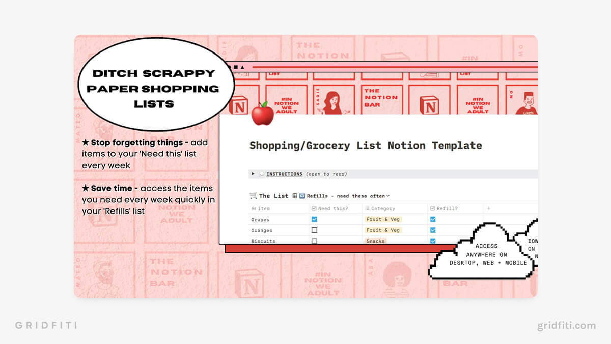 5+ Best Notion Grocery List Templates (Aesthetic, Minimal & More)