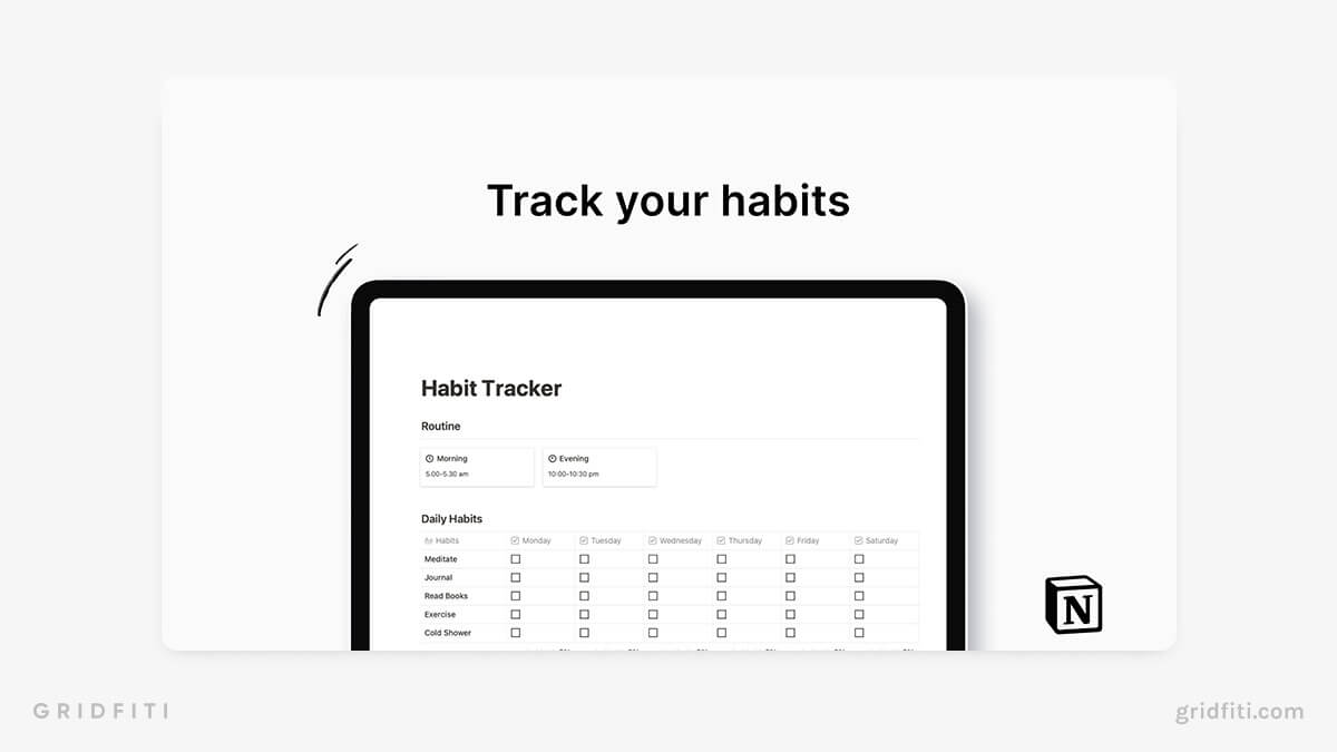 notion habit tracker template