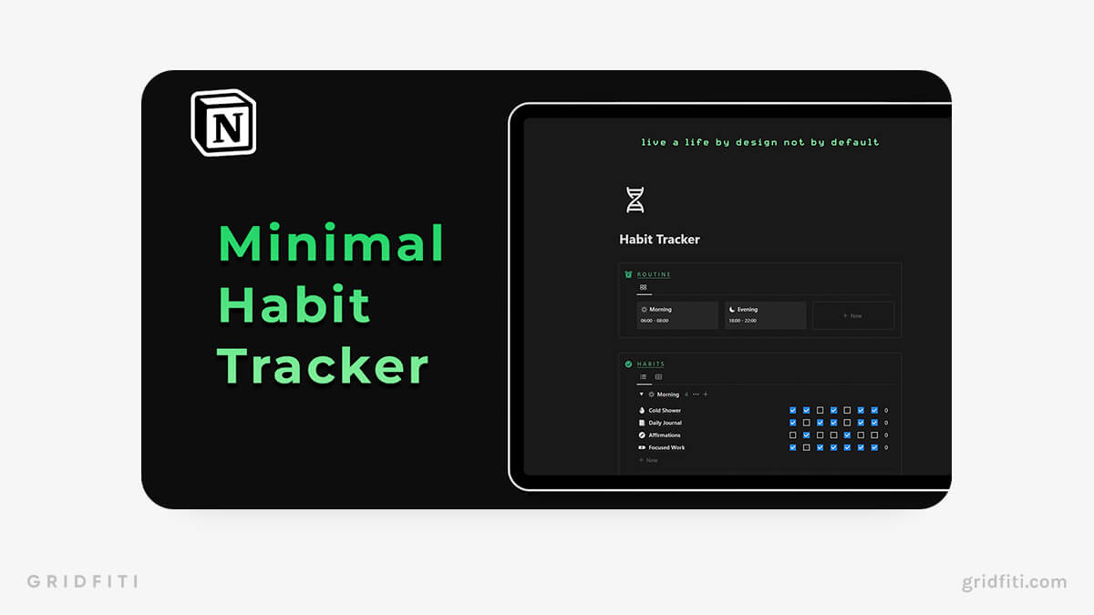 Minimal Dark Mode Habit Tracker