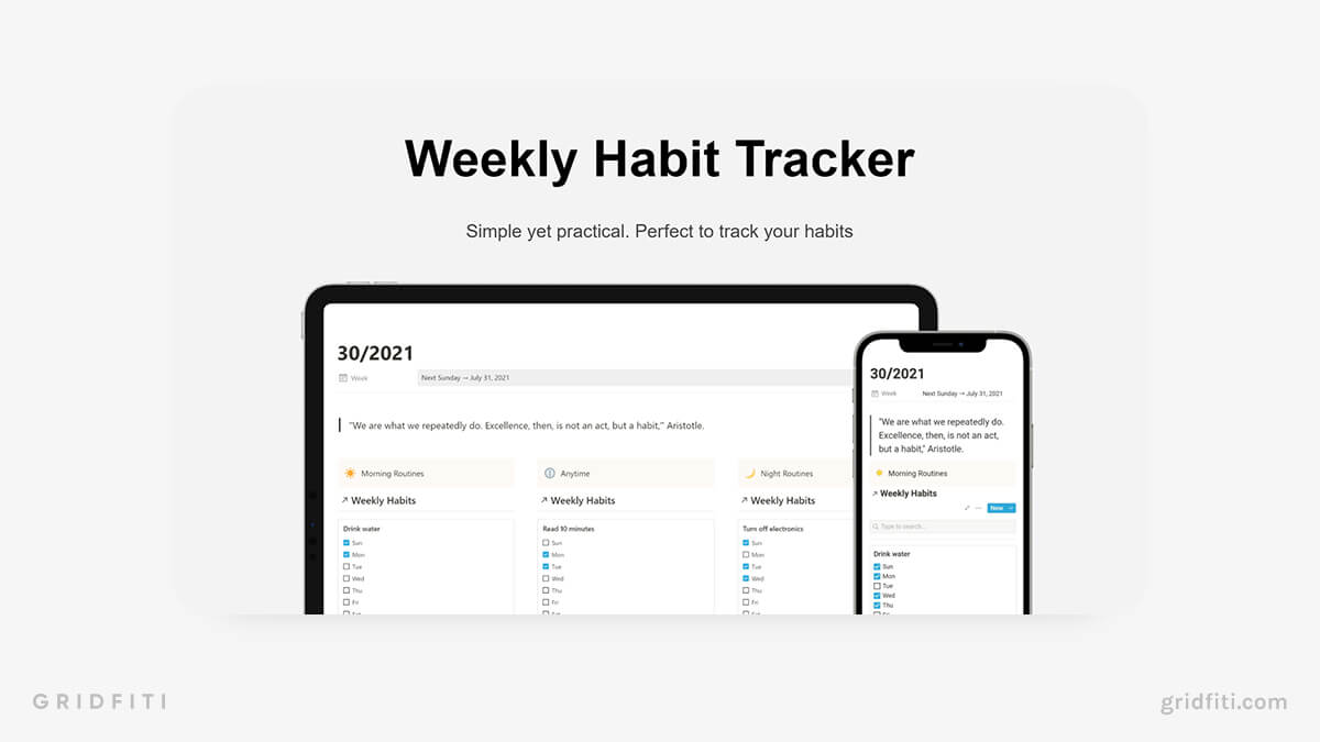 Weekly Habit Tracker Notion Template