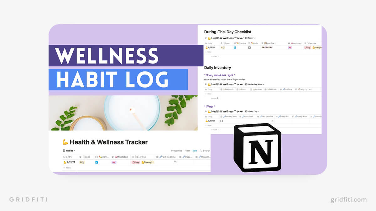 Health & Wellness Habit Log for Notion