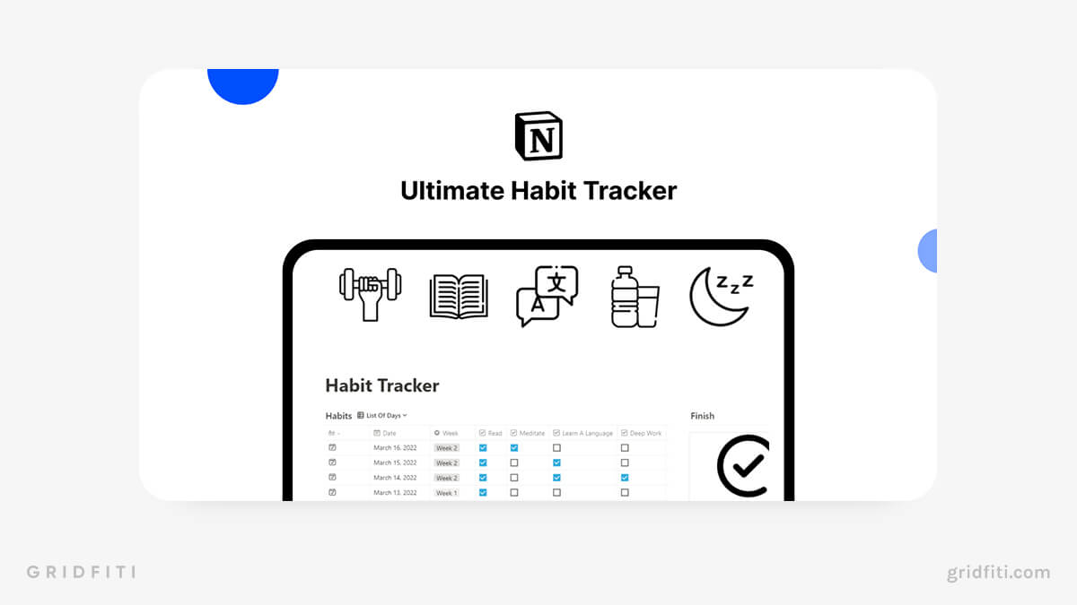 The 24 Best & Free Notion Habit Tracker Templates Gridfiti