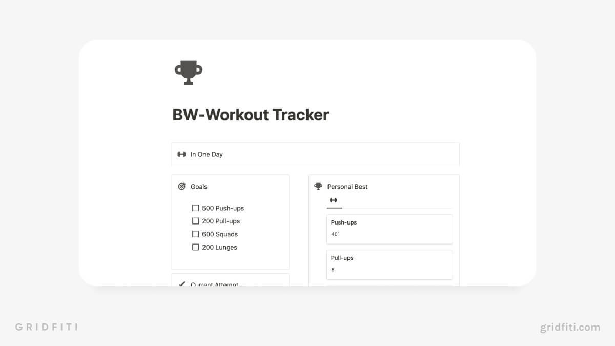 Ultimate Workout Tracker – Notion Template — Notionery