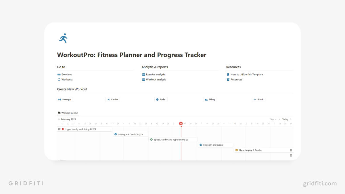 Fitness Manager  Notion Template