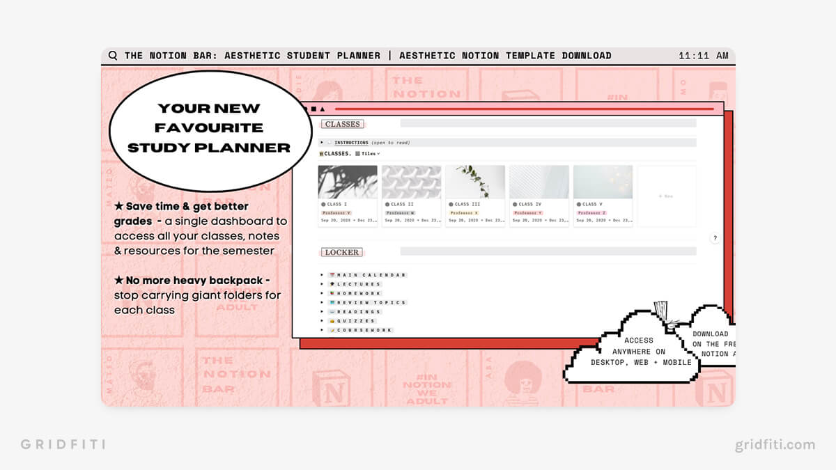 Aesthetic Student Planner Templates