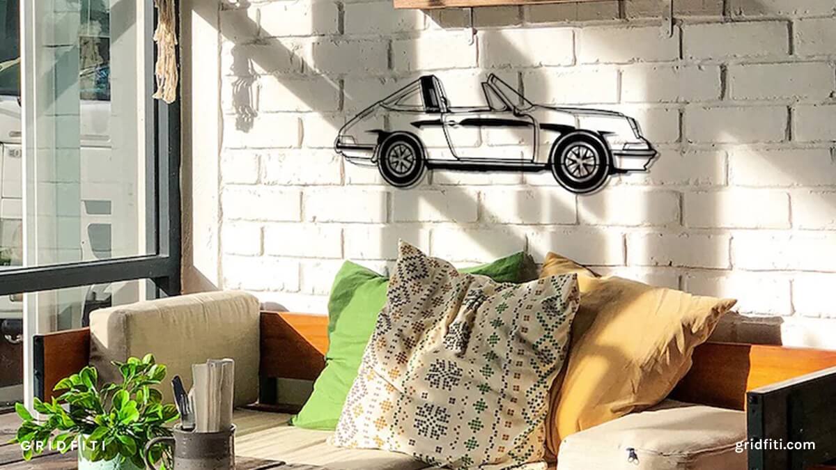 Classic Porsche 911 Targa Metal Wall Decor